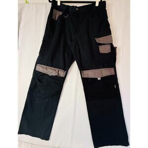 Parkside Mens Black Utility Cargo Pants Cordura Fabric Sz 38 Reinforced Knee